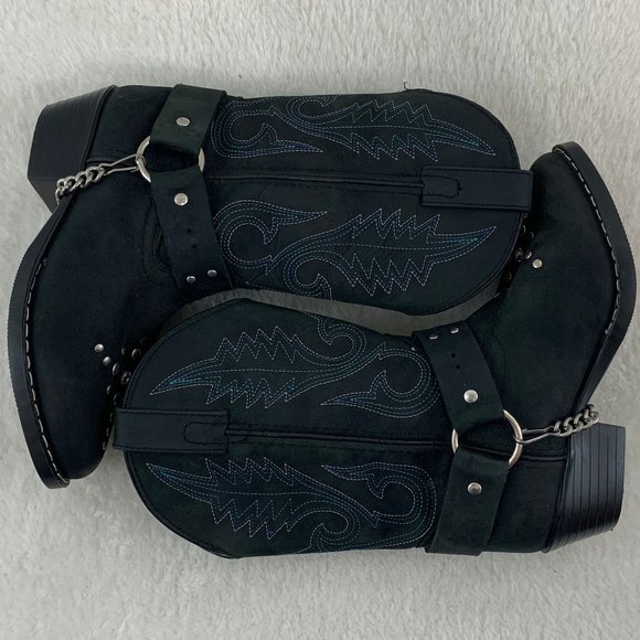 Smokey Mountain Embellished Black with Blue Cowgirl Boots Sz 13.5 - Picture 5 of 12